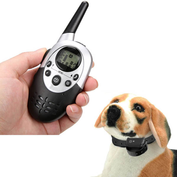 Collier de dressage chien électrique rechargeable étanche télécommandé sans fil à portée de 1000 mètres avec LCD écran