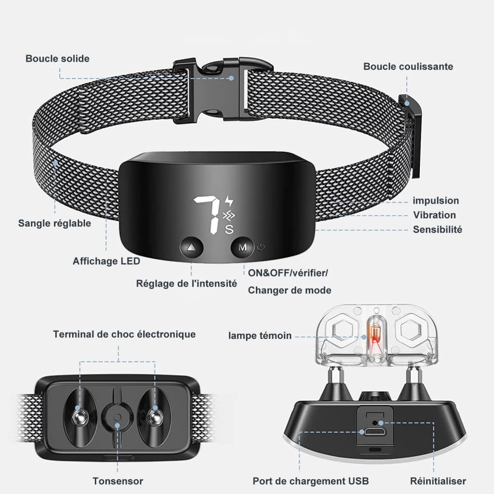 Automatique Anti-Aboiement pour Chien Collier de Dressage chien