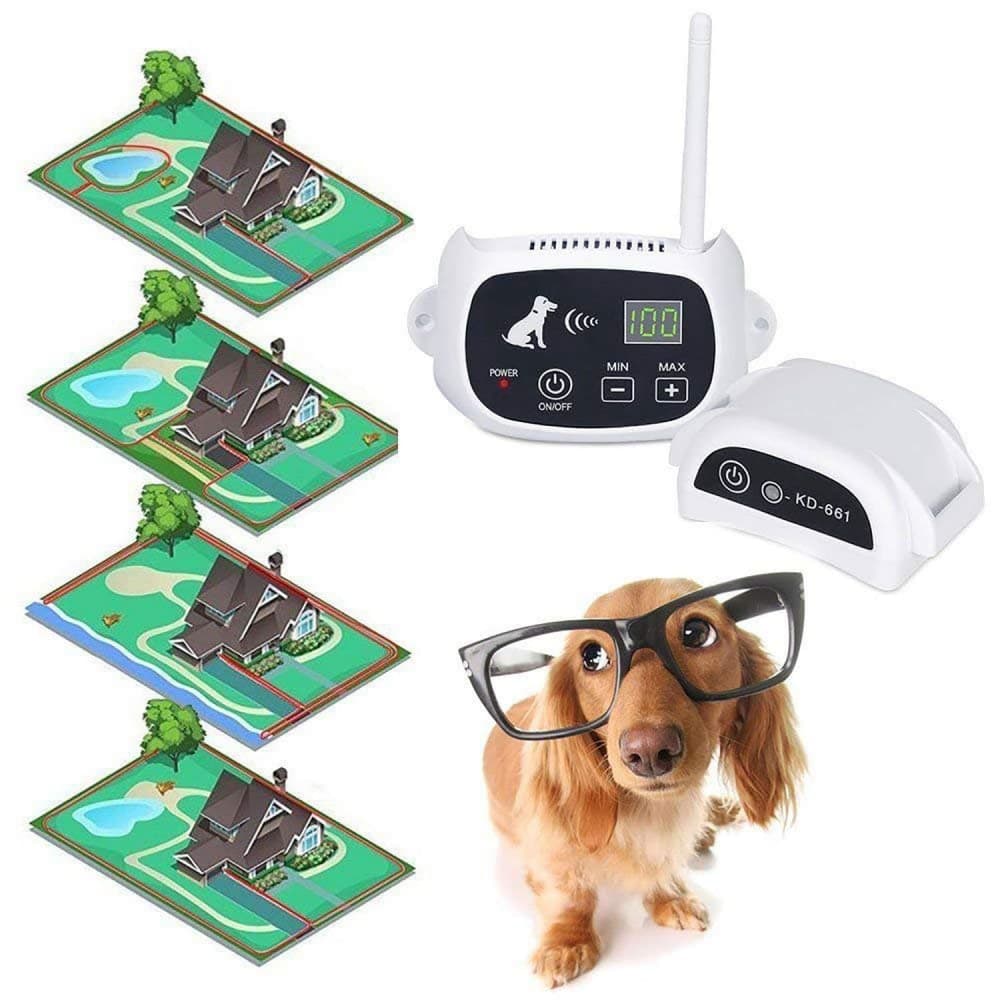 Clôture Anti Fugue Electronique sans fil pour Chien avec 3 colliers